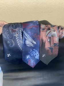 Lot of 3 Don Loper Beverly Hills Vintage Silk Blend and Poly Wide Ties - Picture 1 of 7