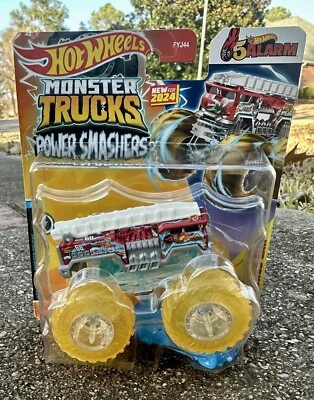 2024 Hot Wheels Monster Truck 5 ALARM 1:64 Scale Power Smashers + Crushed Car - Image 1 of 3