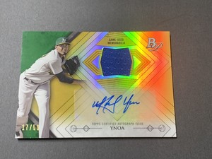 2014 Bowman Platinum Auto Relics Gold Refractor /50 Michael Ynoa #AR-MY Auto