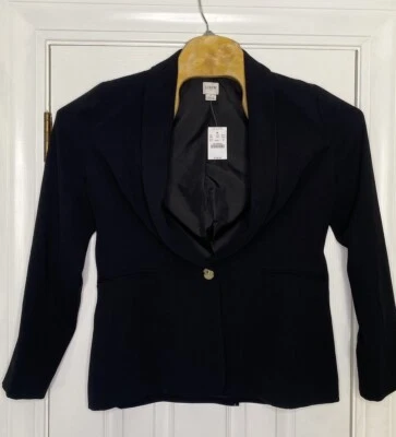 J Crew Women’s Polyester One Button Blazer Jackey Black 10 New - Image 1 of 4