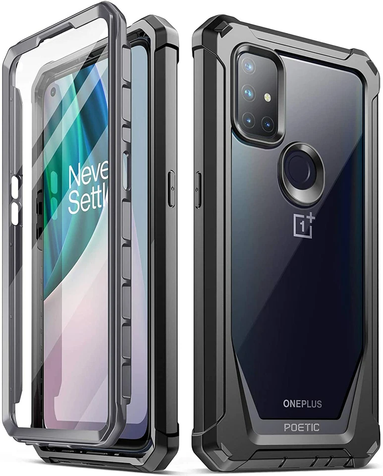 OnePlus Nord N10 5g Phone Case Poetic Dual Layer Shockproof Hybrid Cover Black