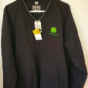 John Deere Men Windbreaker Shirt Jacket Pullover V Neck Sz S - Picture 1 of 3
