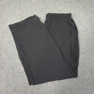 Nike Pants Men LARGE black woven Joggers cuffed lightweight elastic waist Size L - Picture 1 of 10