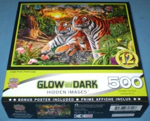 Steve Read MasterPieces 500 Teile im Dunkeln leuchtende Tiger Puzzle + Poster NEU - Bild 1 von 5