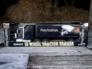 Vintage PLAYSTATION pressed steel BUDDY TRACTOR TRAILER console graphics NOS ps2 - Picture 1 of 10