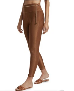 We Wore What Leggings Hose Skinny High Rise gerippt Damen Gr. S dehnbar braun - Bild 1 von 14