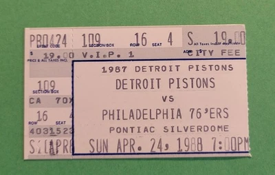1988 76ers Vs Pistons Ticket Stub 4/24/88 Barkley 36/18 Dennis Rodman Silverdome - Image 1 of 2