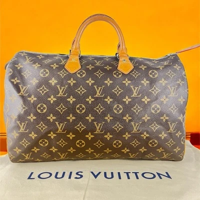 Auténtico bolso de mano Louis Vuitton Speedy 40 M41522 marrón de lona usado Foto 1 de 4