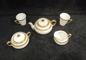 Royal Bayreuth 1794 Gold Encrusted Band Of Grapes -n- Leaves Tea Set - Picture 1 of 6