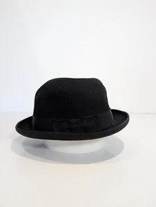 Cappello Christys London Fedora Bowler uomo 62 cm nero 100% pelliccia fine feltro pelo di coniglio - Foto 1 di 10