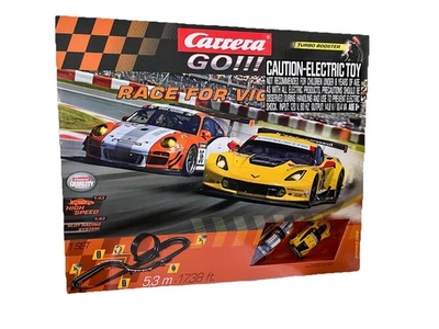 Nuevo Juego Carrera 62369 Race for Victory, GO!!! Coche ranura 1/43 Corvette Porsche GT3 Foto 1 de 2