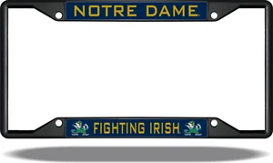 University of Notre Dame FIGHTING IRISH Black License Plate Frame - Picture 1 of 1