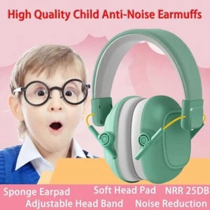 Adjustable Kids Ear Cancelling Headphones Anti-Noise Head Earmuffs Kid Ear Muffs - Picture 1 of 16