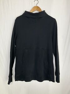 Lululemon Cowl Neck Pullover Sweatshirt Women’s Size 12 Black With Pouch Pocket