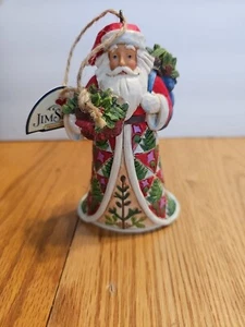 Jim Shore 2018 Babbo Natale con cesto di pigna ornamento #6001506 - Foto 1 di 6