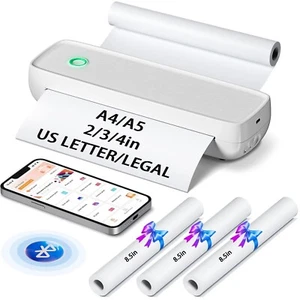 MinZhi Portable Thermal Printer,Wireless Printer Supports 8.5" X 11"US Letter... - Picture 1 of 6