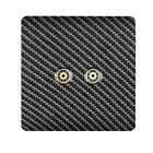 Trendi Switch 2 Gang Co-Axial Modern Designer Television Socket in Carbon Fibre