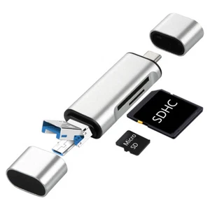 SD Micro SD Card Reader Adapter to USB Type C/Micro USB/USB A 3.0 OTG 3-in-1 B4 - Picture 1 of 10