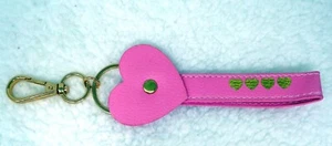 Pink & Gold Leatherette Key Chain (NEW) - Picture 1 of 2
