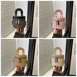 Metal Chain Crossbody Bag PU Leahter Handbag New Lipstick Bag Women - Picture 1 of 15