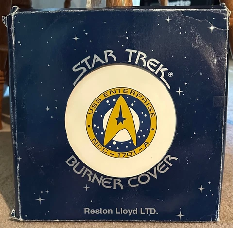 Reston Lloyd Ltd. Star Trek Metal Burner Cover 10" 1994, Rare Cover