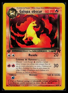 Pokemon Card - 1st Edition French Dark Rapidash Galopa obscur 44/82 Team Rocket - Picture 1 of 2