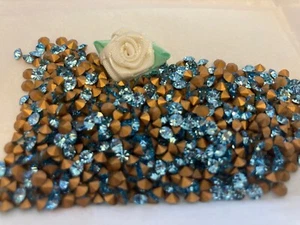 Swarovski #1100 Vintage Foiled Rhinestones Aqua 1.6 to 7.2mm REPAIR Options - Picture 1 of 7