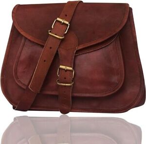 Vintage Handbag Satchel Bag Purse Spacious Leather Shoulder Crossbody New 13"