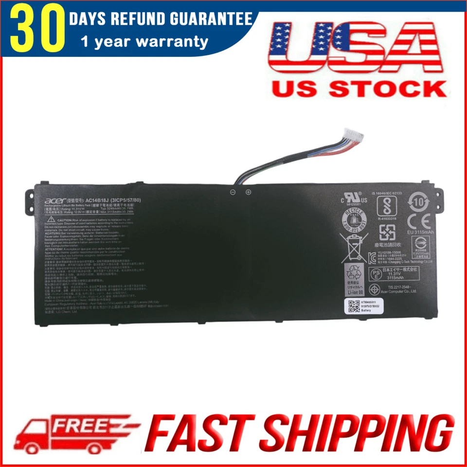 Batería Original AC14B18J Para Acer Aspire E3-111 E3-112 E3-112M ES1-511 ES1-512 Foto 1 de 4