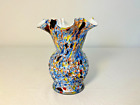 Murano Schwere Glas Vase Tischvase 19cm Bunt Multicolor Vintage TOP