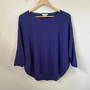 Tyler Boe Women's Cashmere Sweater XS Blue Purple Oversize Poncho Pullover - Picture 1 of 8