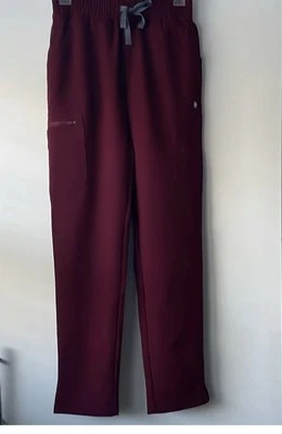 Figs Yola High Waisted Pants Womens XXS 2XS Burgundy Red Skinny Scrub NEW NWT - Image 1 of 4