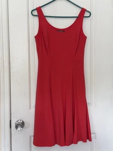 Lauren Ralph Lauren Fit Flare Sleeveless Dress Stretch Size 6 Red Orange - Picture 1 of 7