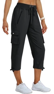 Women's Cargo Capris Pants Loose Fit Casual Hiking Pants Lightweight Quick Dr... - Picture 1 of 7