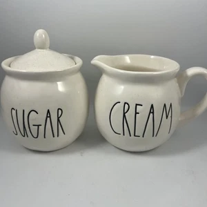 Set Zucchero e Crema Rae Dunn Collezione Artigianale Magenta con Coperchio Ottime Condizioni - Foto 1 di 4
