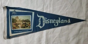 RARE Vtg 1960s Disneyland Walt Disney Productions Lenticular Blue Photo Pennant - Picture 1 of 9