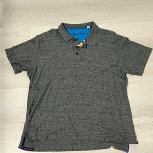 Robert Graham Polo Shirt Men's Large Gray Embroidered Luxury Cotton Classic Fit - Picture 1 of 8