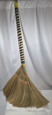 Vietnamese Soft Fan (Straw) Broom Traditional Handcrafted 41" - Image 1 of 4