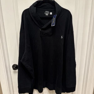 Polo Ralph Lauren maglia maglia scialle colletto nero pullover nuova con etichetta taglia 4XB - Foto 1 di 5