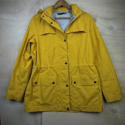 Women's Barbour Rain Jacket Sz 8 Waterproof Streetwear Outdoors Travel Yellow - Image 1 of 4