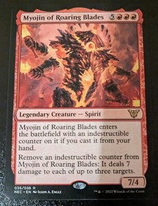 Myojin Of Roaring Blades 036/038 NEC Rare Kamigawa: Neon Dynasty Commander MTG