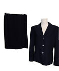 KASPER A.S.L.Suit 2 pièces jupe noire midi et veste blazer mammaire simple taille 10