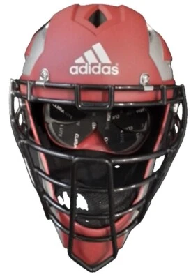 Casco de receptor de béisbol Adidas Pro Series rojo/plateado estilo hockey AZ3812 Foto 1 de 4