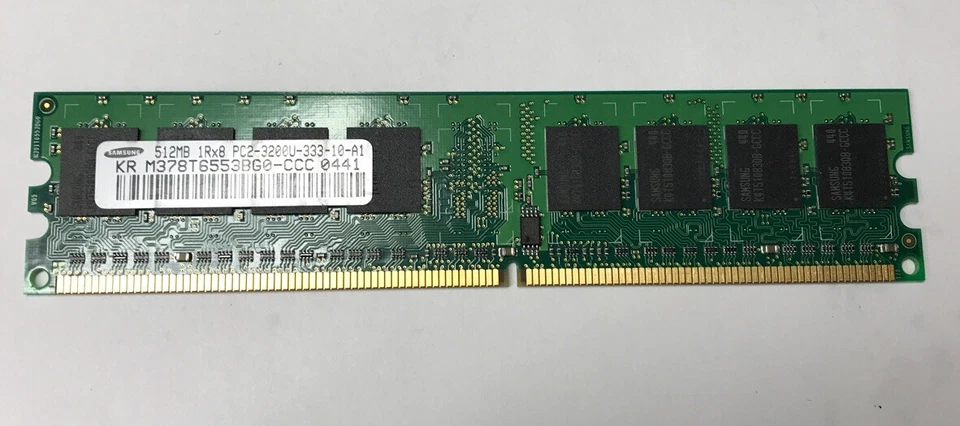 Memory SAMSUNG 512MB  DDR2 1RX8 PC2-3200U M378T6553BG0-CCC - Image 1 of 1