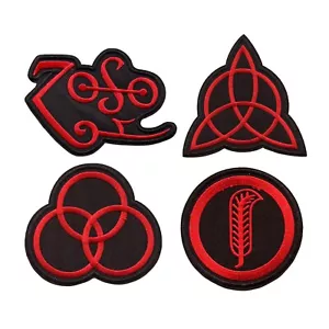 Led Zepplin Band Member Symbol Complete Set Embroidered Iron On Patch - Picture 1 of 5