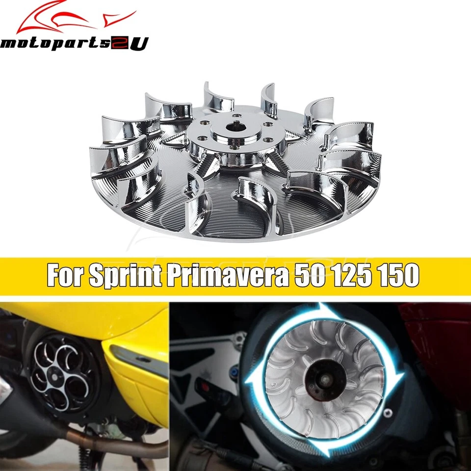 Discos de freno de cuchillas radiadoras cromadas para moto Vespa Sprint/Primavera 50 125 Foto 1 de 4