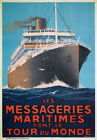84171 Vintage Les Messageries Maritimes Shipping Wall Print Poster CA