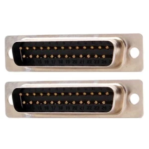 2x D-SUB DB25 25 pin DB 25 RS232 gruppo maschio spina a saldare connettore presa a tazza - Foto 1 di 6