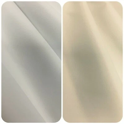 FABRIC DIRECT ONLINE Curtain Blackout Lining Fabric White & Ivory Material 54" Soft, Crease Resistant