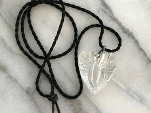 Vintage Waterford Irish Crystal Necklace Pendant Black Cord Heart Valentine WOW! - Picture 1 of 2